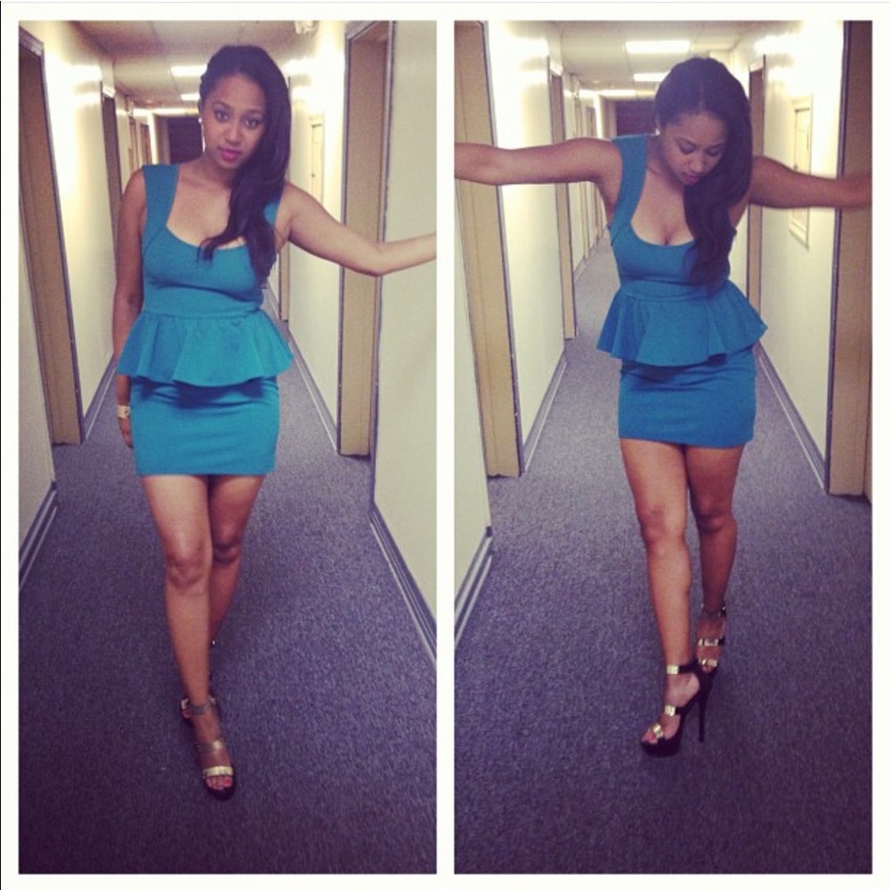 Beautiful Green Peplum Dress